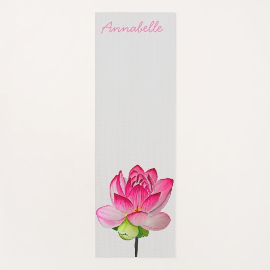 Roze lotusbloem, persoonlijke levendige energiekun yogamat (Voorkant)