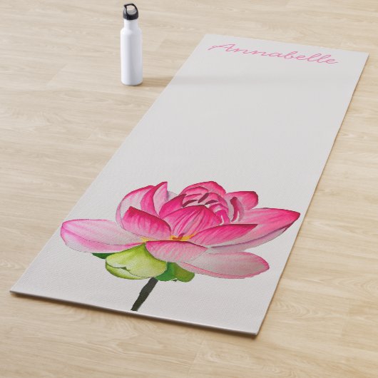 Roze lotusbloem, persoonlijke levendige energiekun yogamat (In situ)