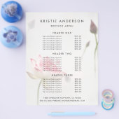©Roze lotusbloem service- en prijzenlijst Flyer (Enkel)