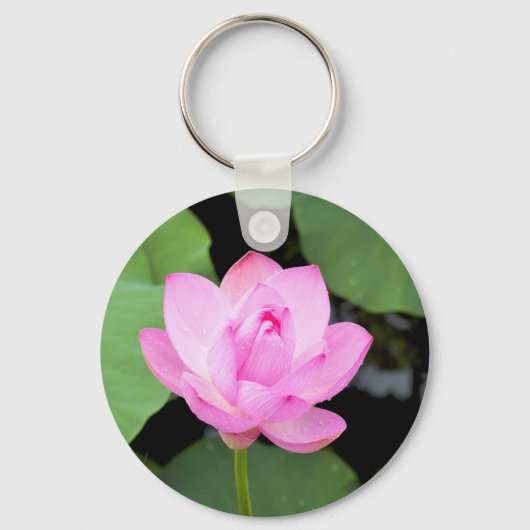 Roze lotusbloem sleutelhanger (Voorkant)
