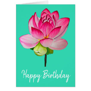 Roze lotusbloem waterverf fijne kunst