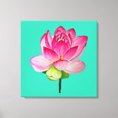 Roze lotusbloem waterverf fijne kunst canvas afdruk (Voorkant)