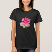 Roze lotusbloem waterverf fijne kunst t-shirt (Voorkant)