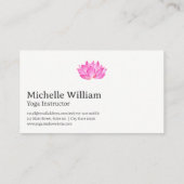 Roze lotusbloem | Waterverf illustratie Visitekaartje (Achterkant)