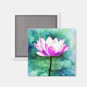 Roze lotusbloemkunst magneet (Voorkant / Achterkant)
