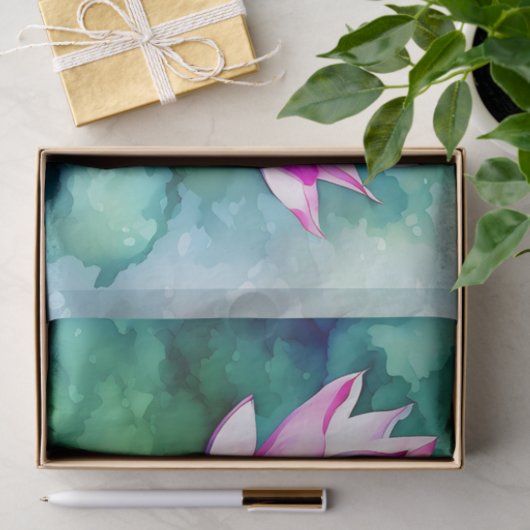 Roze lotusbloemkunst tissuepapier (Geschenk)
