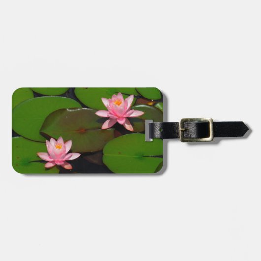 Roze lotusbloemtuin, bagagelabel (Voorkant horizontaal)
