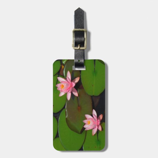 Roze lotusbloemtuin, bagagelabel (Voorkant verticaal)