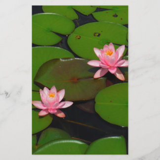 Roze lotusbloemtuin, briefpapier