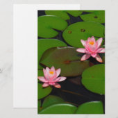 Roze lotusbloemtuin, briefpapier (Voorkant / Achterkant)