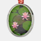 Roze lotusbloemtuin, metalen ornament (Links)