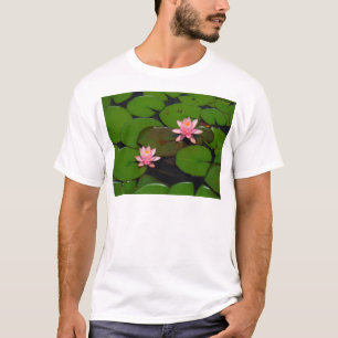 Roze lotusbloemtuin, t-shirt