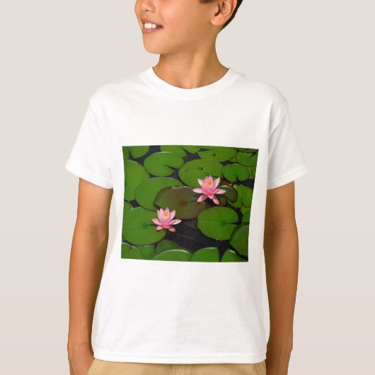 Roze lotusbloemtuin, t-shirt (Voorkant)