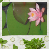 Roze lotusbloemtuin, theedoek (Gevouwen)