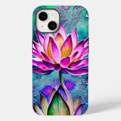 Roze lotusventilatorportret Case-Mate iPhone case (Achterkant)
