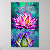 Roze lotusventilatorportret poster (Voorkant)