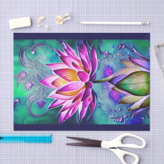 Roze lotusventilatorportret tissuepapier (Craft)