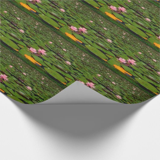 Roze lotusvijver voor de limoenbloem cadeaupapier (Hoek)