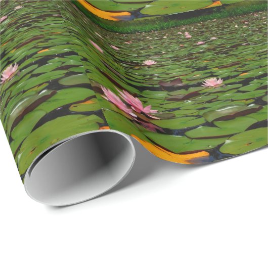 Roze lotusvijver voor de limoenbloem cadeaupapier (Rol Hoek)