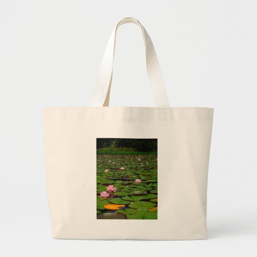Roze lotusvijver voor de limoenbloem grote tote bag (Voorkant)