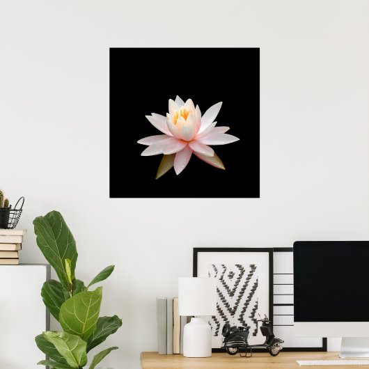 Roze lotuszicht poster (Thuiskantoor)