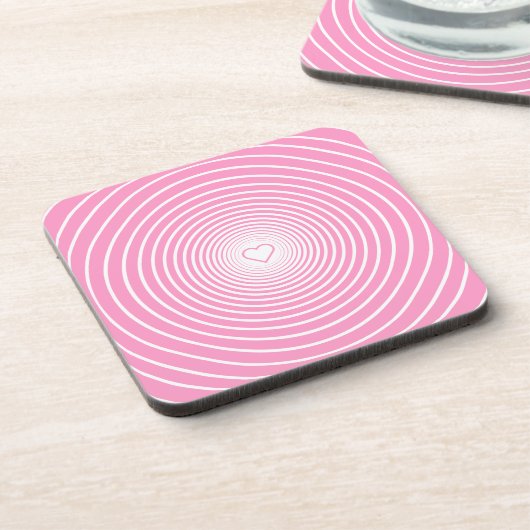 Roze Love Beverage Coaster - Uw kleuren Bier Onderzetter (Linkerzijde)