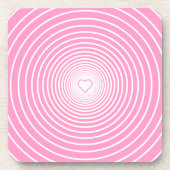 Roze Love Beverage Coaster - Uw kleuren Bier Onderzetter (Voorkant)