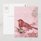 Roze Love Bird Briefkaart (Voorkant / Achterkant)