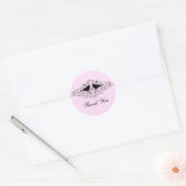 Roze Love Bird Swirls Bedankt Stickers (Envelop)