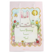 Roze Love Bunny Gift Bag Medium Cadeauzakje (Achterkant)