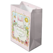 Roze Love Bunny Gift Bag Medium Cadeauzakje (Achterkant Gekanteld)
