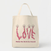 Roze Love Canvas tas (Voorkant)