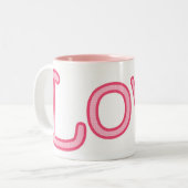 Roze Love Coffee Mok (Voorkant links)