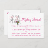 Roze Love Display Bridal Weddenschap Shower Informatiekaartje (Voorkant / Achterkant)