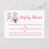 Roze Love Display Bridal Weddenschap Shower Informatiekaartje (Voorkant)