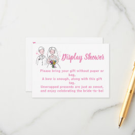 Roze Love Display Bridal Weddenschap Shower Informatiekaartje