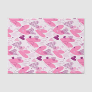 Roze Love Doodle Sketch Pattern Valentijnsdag Tissuepapier