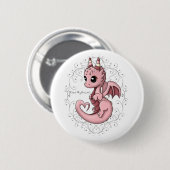 Roze Love Dragon Button Pin (Voorkant /achterkant)