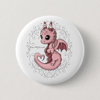 Roze Love Dragon Button Pin