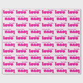 Roze Love Happy Valentine Day Cadeaupapier (Vlak)