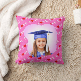 Roze LOVE hartstilleer Kussen