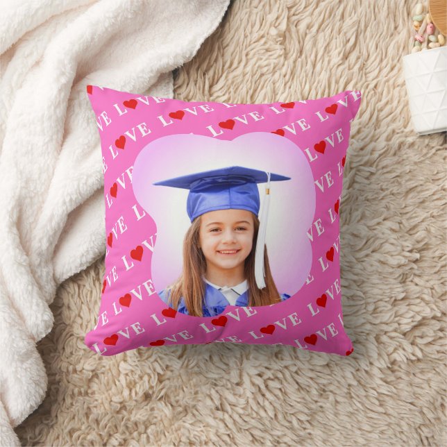 Roze LOVE hartstilleer Kussen (Deken)