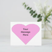 Roze Love Heart Briefkaart (Staand voorkant)