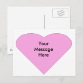 Roze Love Heart Briefkaart (Voorkant / Achterkant)