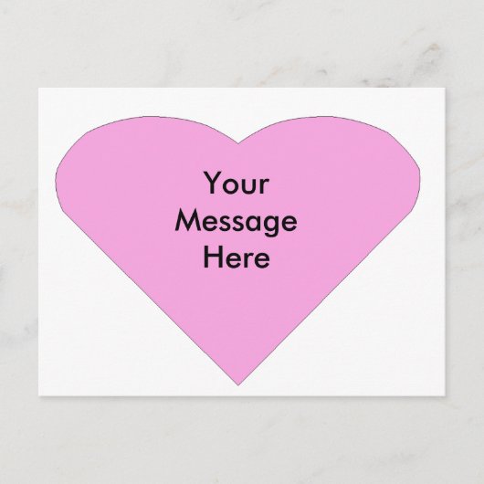 Roze Love Heart Briefkaart (Voorkant)