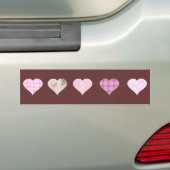 Roze Love Heart Design - chocolade brown Bumpersticker (Op auto)