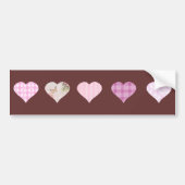 Roze Love Heart Design - chocolade brown Bumpersticker (Voorkant)