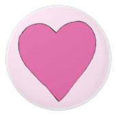 Roze Love Heart Keramische Knop (Voorkant)