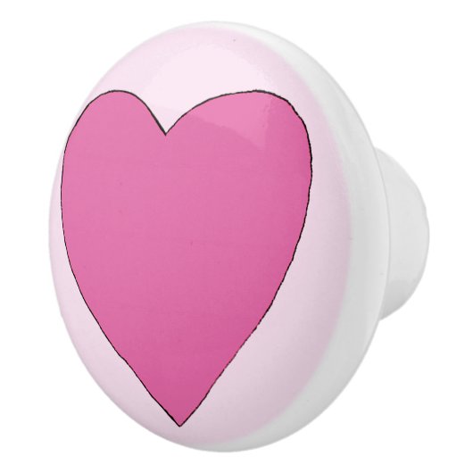 Roze Love Heart Keramische Knop (Rechts)