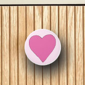 Roze Love Heart Keramische Knop